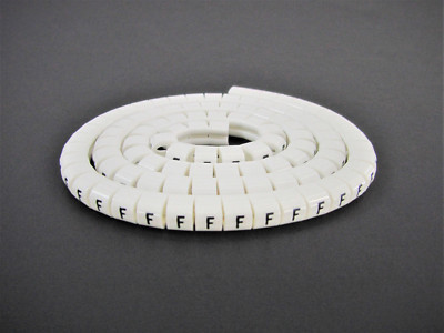 (100x) Wieland Size 4 Letter F Slip On Wire Marker, .110'' to .170'' OD Z Type