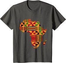Cool Africa Map Kente Cloth Gift African Lover Youth Unisex T-shirt