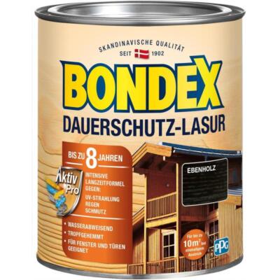 BONDEX Dauerschutz-Lasur 0,75 L Wetterschutz Ebenholz Holzschutz