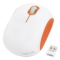 Logilink Maus Optische Mini Funk Kabellos 2,4 Ghz Wireless Pc Weiß Orange