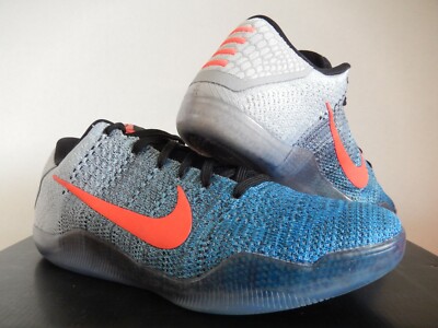 NIKE KOBE XI 11 ELITE LOW FLYKNIT OCEAN BLUE-BLACK-RED SZ 9.5