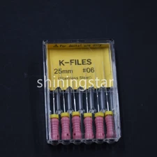 6 Pcs/kit Dental Stainless Steel K-FILES Endo Root Canal File 21/25/31 mm