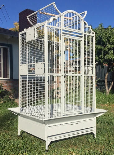 Large Elegant Wrought Iron Open Dome Play Top Parrot Macaw Cockatoos Bird Cage