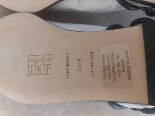 TORY BURCH Capri Fish Sandal Goat Leather color Vintage Navy Size US 5.5 - Picture 7 of 14