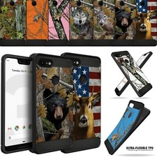 Camo Case for Pixel 3 XL Ultra Slim Flex Carbon Fiber Matte Tree Hunting