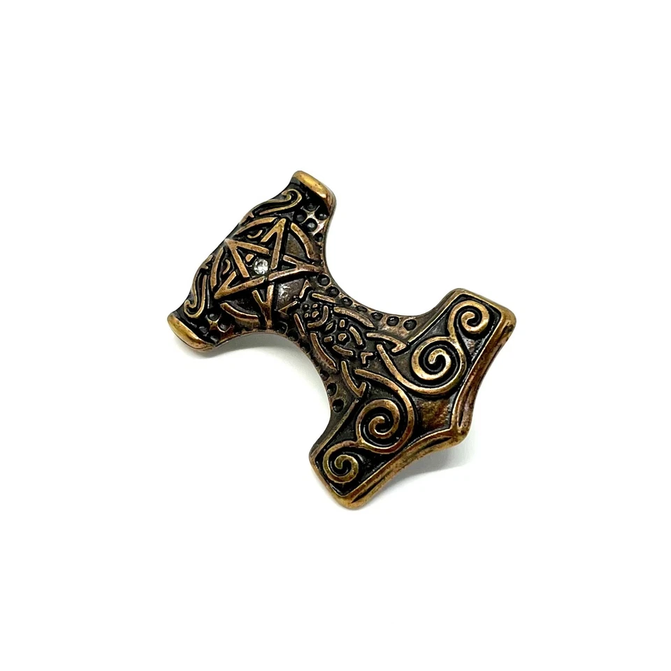 RITTERHANDWERK Thors Hammer 29 x 41 mm Zierniete Zierbeschlag Vikings Nordisch inkl. Nietkappe