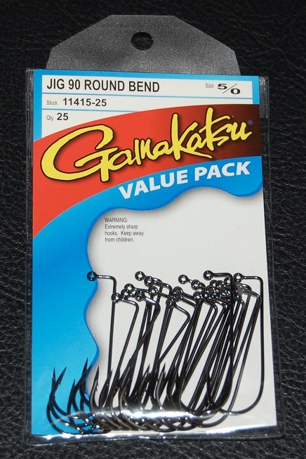 25 Pack Gamakatsu 11415-25 NS Black 90 Degree Jig Hooks