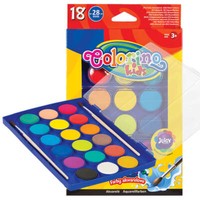 18 Farben Colorino Aquarellfarben Deckfarbkasten Wasserfarben Malkasten + Pinsel
