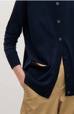 COS Merino Strickjacke Kontrasttaschen Größe S UVP 55£