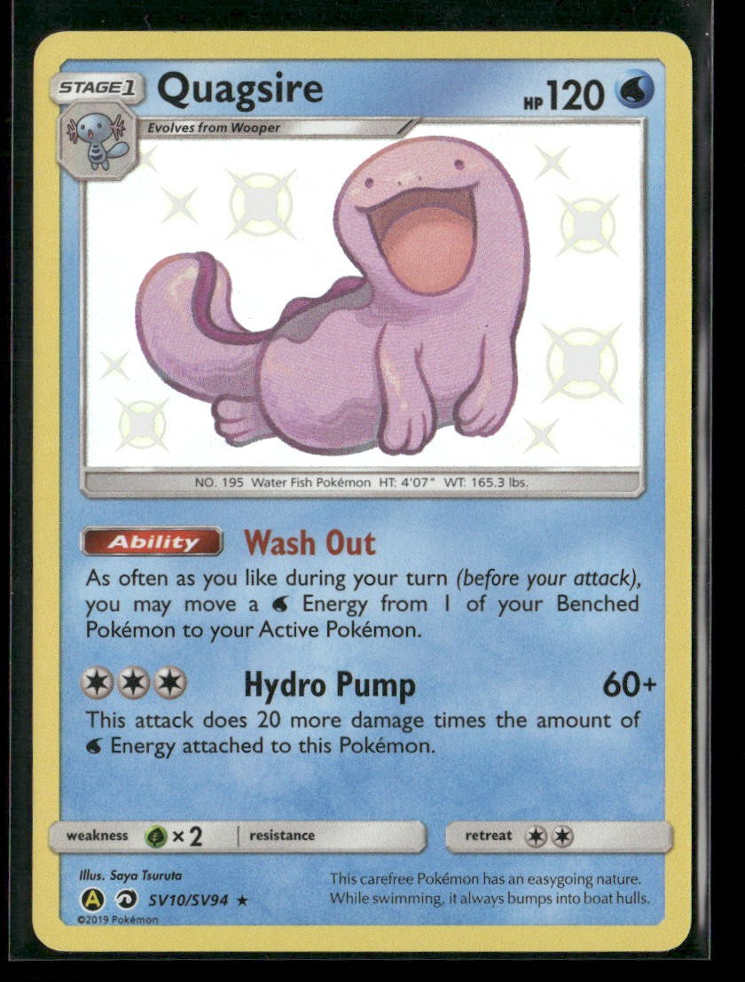 Quagsire SV10/SV94 Shiny Rare Hidden Fates Shiny Vault NM/M Pokemon