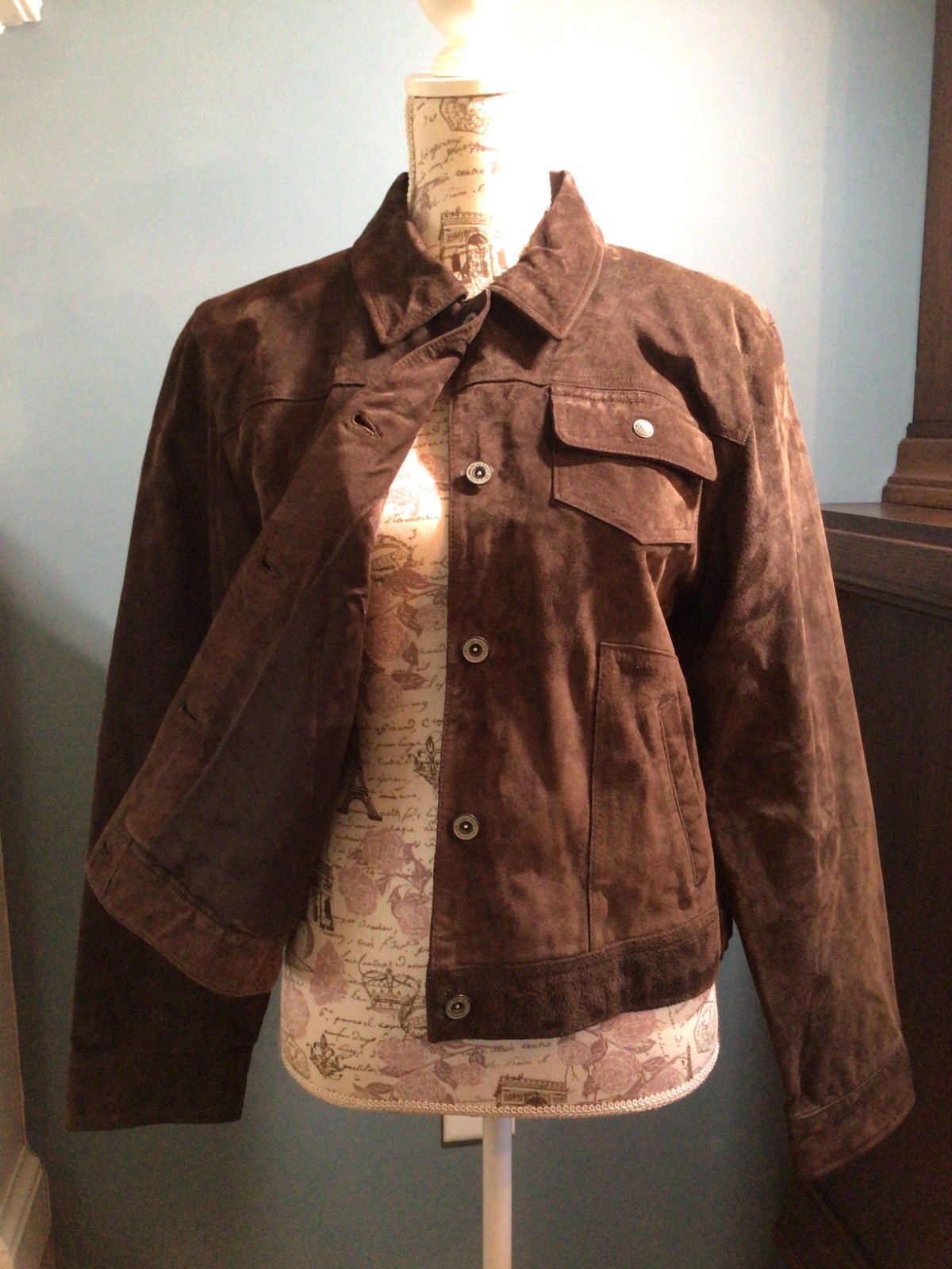 VTG W-L Suede Jacket Button Up Ameri/Eagle Outfit… - image 2