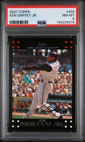 2007 TOPPS #450 Ken Griffey Jr. HOF Cincinnati Reds PSA NM-MT 8