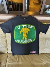 WWE John Cena Attitude Adjustment Shirt Signed – Cena HHH Batista Orton Kofi...