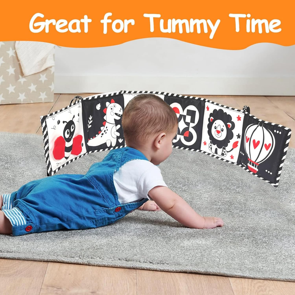 Tummy Time Mirror Toy Cawgug Black And White High Contrast Baby Toys ...