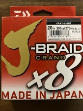 Daiwa J-Braid Grand x8 Fishing Line Gray Light 20Lb 300Yd - JBGD8U20-300GL