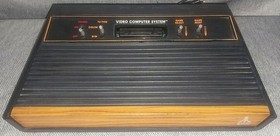 Atari 2600 Woody 4 Switch Console with Joystick AC + RF Adapter Pitfall Works 21