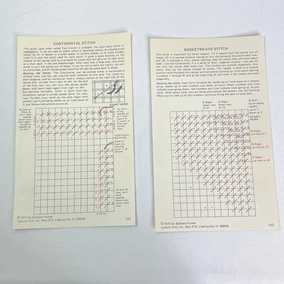 Leisure Arts Stitch 'n Learn Needlepoint Cards Sets 1-6 with Free Pattern VTG - Image 4 of 4