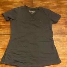 Grey's Anatomy Women's Dark Gray Scrub Top, size small