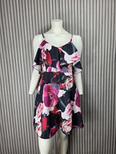Temu cami Kleid s 36 pink hawaii floral schwarz rot