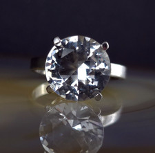Ring Silber 925 Bergkristall ab ca. 18,5 mm Solitär - herrlich funkelnd
