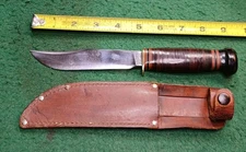 Vtg MARBLE'S Gladstone Mich. 5" Hunting Knife W/ Bakelite Pommel And Sheath