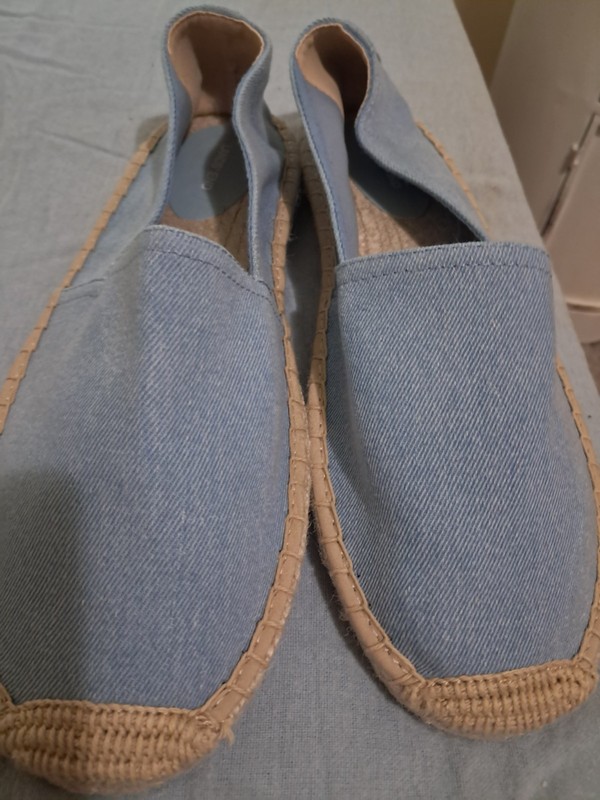 Womens Light Blue BNWOB Canvas Lands End Espadrilles Size 10