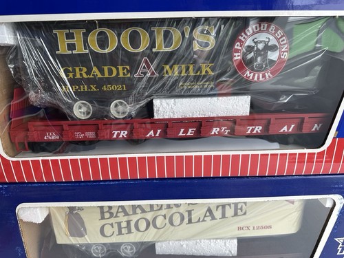 USA Trains R-1768 Hoods & R-1798 Bakers Chocolate Piggy Back Cars nuovo con scatola - Foto 2 di 3
