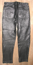 / SOUTHERN / Herren- LEDERJEANS / Lederhose in schwarz aus Glattleder W33 / L33