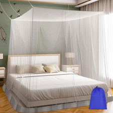 Mosquito Net for Bed, Large White Bed Canopy for Girls, Hanging Bed Net, Ideal f