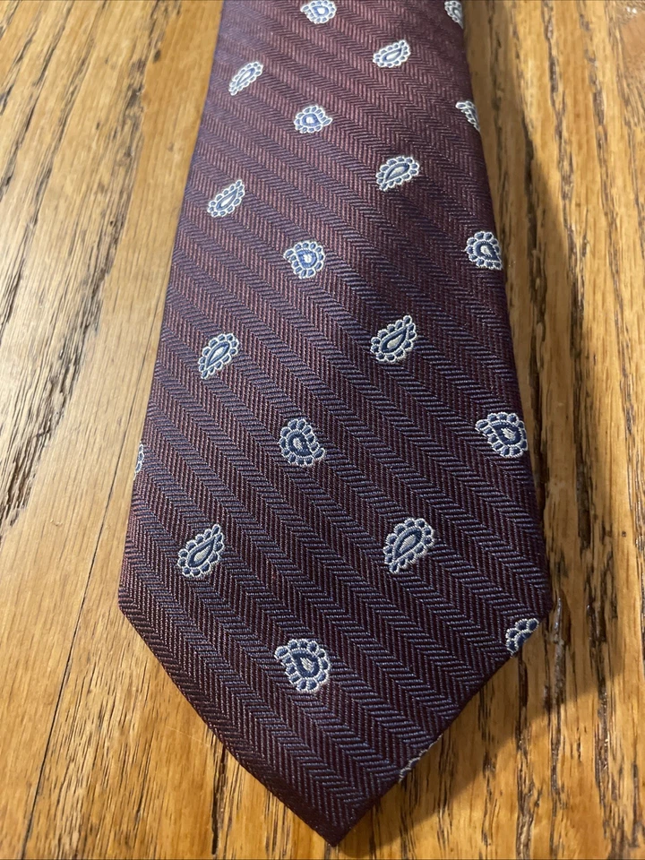 Usado en excelente estado Jos. A. Corbata para hombre Bank 1905 gruesa tejida seda cachemira HBT Foto 2 de 4