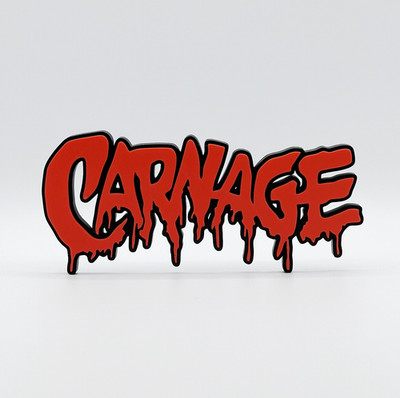 Carnage Display Sign 3D Printed Free Standing Collectible