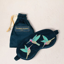 Elizabeth Scarlett Lavender-Filled Eye Mask- Hummingbirds / Ink Blue NWT