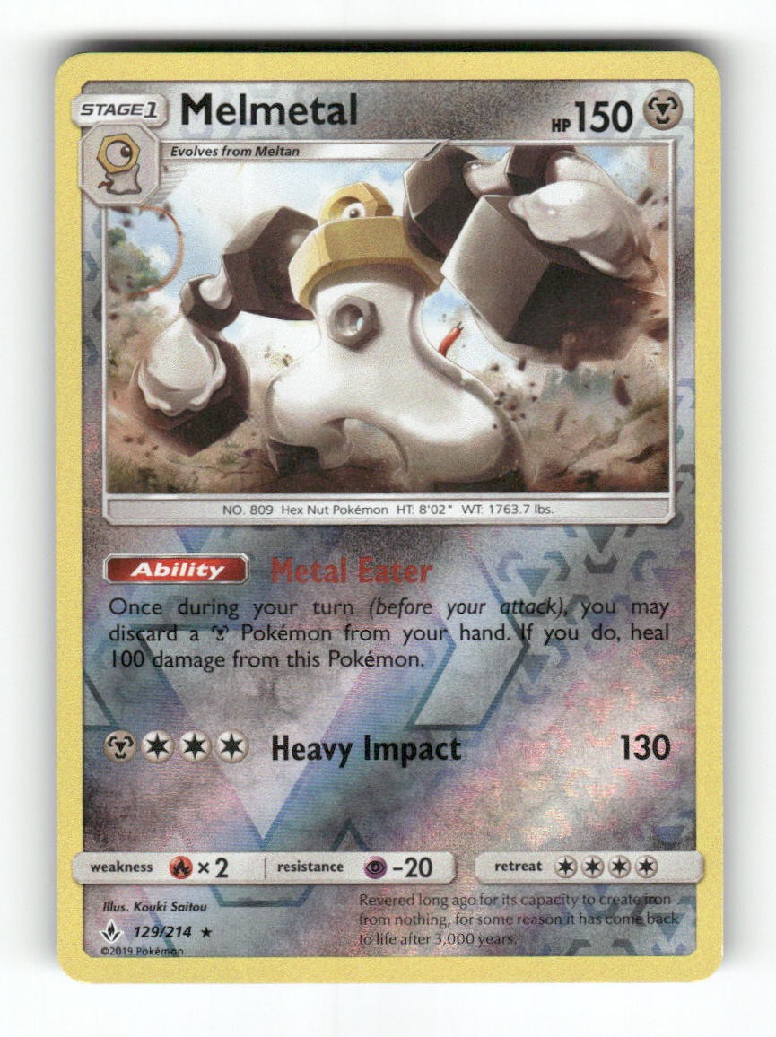 Melmetal - 129/214 - Unbroken Bonds - Pokemon - Rare - Holo NM Reverse