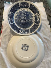 8 A.MeakinVintage Fair Winds Salem Blue 7.5 Plates