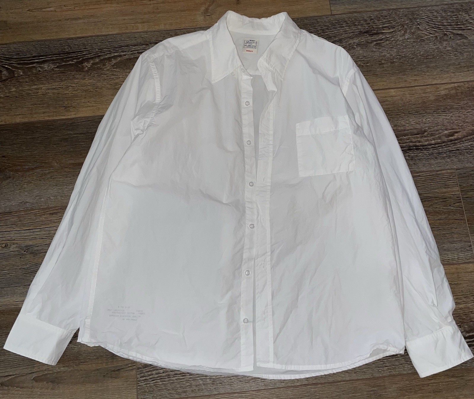 Brut Archive Clothing The Best Poplin Shirt White Mens Large Designer Fashion