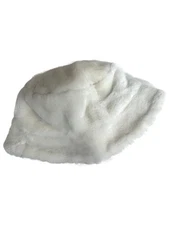 Isotoner Womens Off-White Fluffy Bucket Style Hat Cap