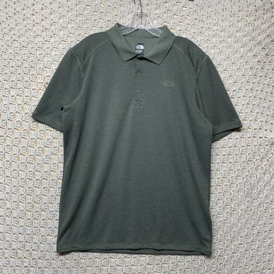 The North Face Shirt Mens Size M Green Flashdry Short Sleeve Polo