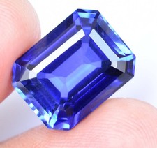 Flawless 13.85Ct Natural Blue Ceylon Sapphire AGL Certified Emerald Cut Gemstone