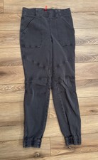 Black Stretch Twill Jogger Pants Elastic Waist Pockets Women's M Activewear