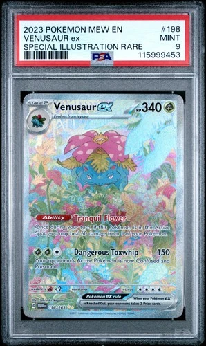 2023 POKEMON MEW EN-151 SPECIAL ILLUSTRATION RARE #198 VENUSAUR EX PSA 9