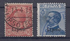 Ägäische Inseln, Lipso, Dodekanes, 1912, Mi. 5 + 7 VI, gestempelt, usato, VFU
