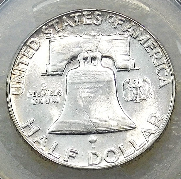 1956 Franklin Half Dollar PCGS MS63 98% FBL Frosty Bright New Holder #T235A - Image 3 of 3