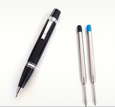 Penna a sfera Mini Lusso Full Metal Nera + 2 Ricariche 0.7mm Nero/Blu