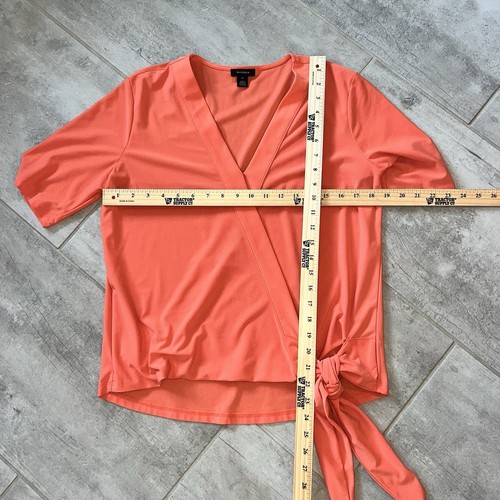 Blusa Top Halógena Roja Clásica Cuello en V Mujer Mediana Negocios Informal Oficina Básica - Imagen 6 de 10