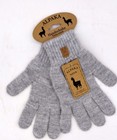 Alpaka Damen Strick Finger Handschuhe sehr warm Grau viel Wolle