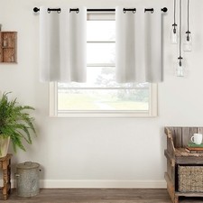 Blackout Kitchen Tier Curtains, Short Cafe Curtains Room Darkening, Triple We...