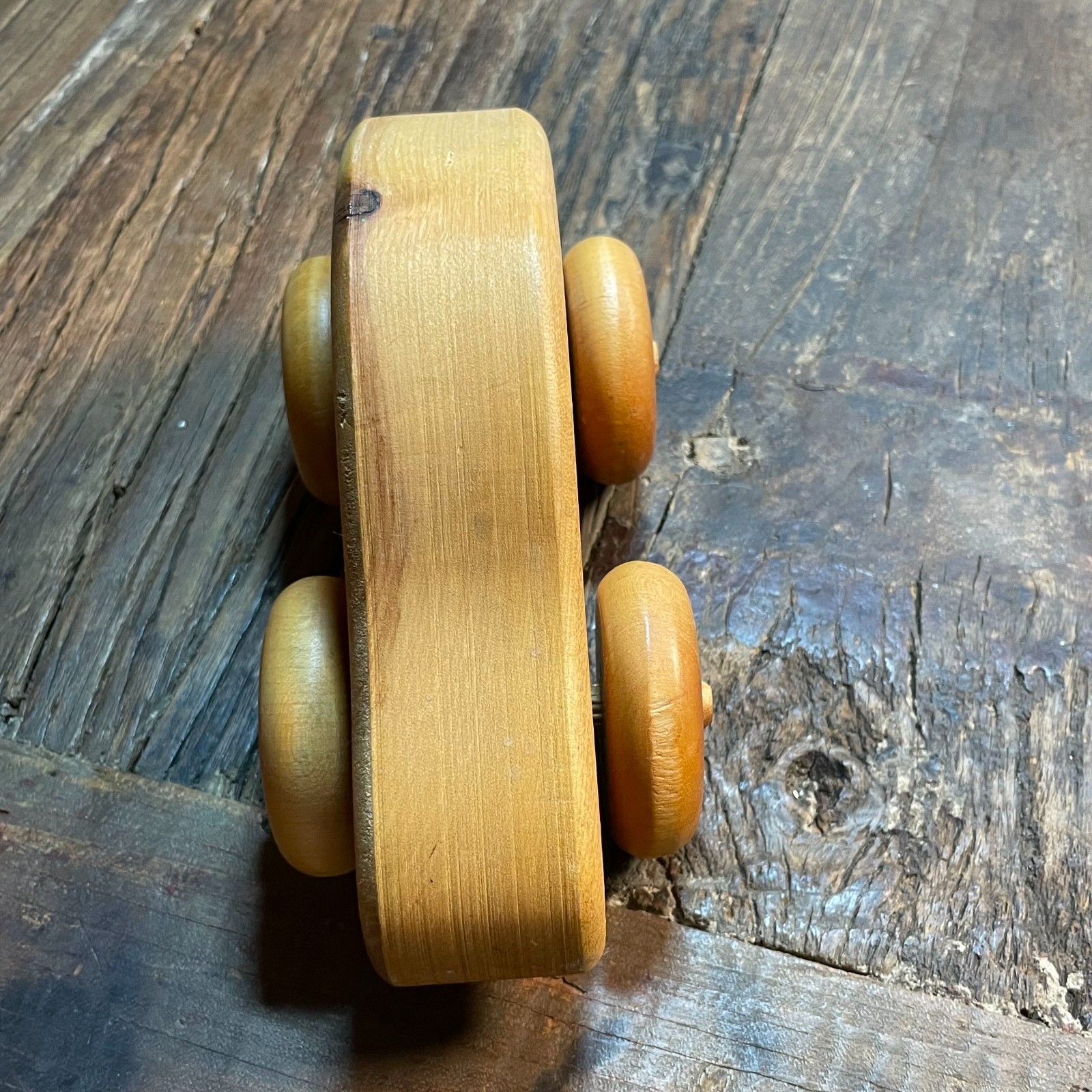 The Toy Shop Hand Crafted Wooden Cedar Grain Toy Car Handmade Smooth Wheels
