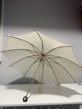 Vintage 1950s Christian Dior Cream Parasol Cameo  AB Rhinestone Handle Rare