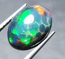 Ethiopian Black Honeycomb Opal Smoked Oval We...
