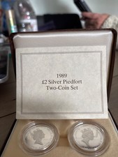 1989 &pound;2 silver Piedfort two coin set